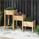 3-tier wooden raised garden bed in natural fir with open storage shelf, perfect for growing diverse plants outdoors.