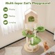 Multi-layer cat climbing stand with sisal scratching posts and soft bed, perfect for indoor kittens to play and relax.