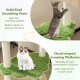 Solid sisal scratching posts and cloud-shaped platforms on a 55-inch tall cat climbing stand in green, perfect for.