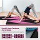 4-panel black and pink PU leather folding exercise gym mat with hook and loop fasteners, ideal for stretching and.