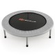 38-inch gray mini folding trampoline with sturdy steel frame and non-slip legs for safe recreational fitness.