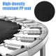 Close-up of the high-density resistant PP mat on a 38-inch mini folding trampoline, showcasing sturdy spring.
