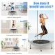 38-inch gray mini folding trampoline with sturdy steel frame, ideal for fitness and recreational use, promoting safe.
