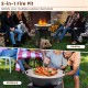 Patio fire pit with grill and ash box, featuring durable metal construction for heating and barbecuing outdoors.