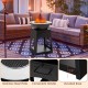 Patio fire pit with stainless steel plate, elevated base, and ash box, perfect for outdoor gatherings and barbecuing.
