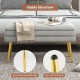 Velvet upholstered storage bench in grey with electroplated legs and removable top, ideal for bedroom or living room.