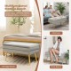 Velvet upholstered storage bench in grey with removable top, ideal for living room or entryway, featuring stylish metal.