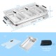 Electric warming tray with three stainless steel serving trays, 8 qt capacity, and temperature control for efficient.