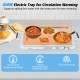 Electric warming tray with three serving trays, 8 qt capacity, stainless steel, and temperature control for efficient.