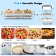 Electric warming tray with three 8 qt serving trays, stainless steel design, ideal for keeping food warm efficiently.