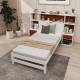 Twin size bed frame with storage headboard, nightstands, and open shelves for bedtime essentials in a modern bedroom.