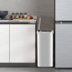Stainless steel 13-gallon automatic garbage can with infrared motion sensor, ideal for kitchen use and odor control.