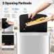 Automatic garbage can with stainless steel finish, 13-gallon capacity, and infrared motion sensor for hands-free.