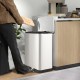 Stainless steel 13.2 gal trash can with lock device and soft closing lid, ideal for kitchen waste management.