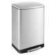 Stainless steel 13.2 gal trash can with lock device and soft closing lid, ideal for efficient waste management.