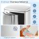 Close-up of the 13.2 gal stainless steel trash can showcasing its anti-fingerprint finish and durable design for easy.