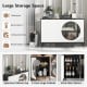Sideboard cabinet with tempered glass doors, spacious top, and adjustable shelves for versatile storage in living room.