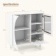 Kitchen sideboard with glasses holder, white, featuring ample storage and a modern design for dining or living room use.