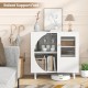 Kitchen sideboard in white with glasses holder, featuring raised support feet and ample storage for dining essentials.