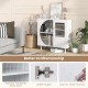 White kitchen sideboard with glass door and double row wine glass holder, perfect for living room or dining room.