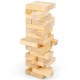 Stack of 54 natural pine wooden blocks from the Tumbling Timber Toy, ideal for family fun and coordination development.