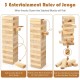 54-piece tumbling timber toy set with natural pine wood blocks, dice, and carrying bag for versatile family fun.