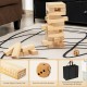 54 pieces of natural pine wood tumbling timber blocks with dice, perfect for stacking games and easy storage in a.