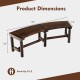 Curved patio bench dimensions showing 55” x 14” x 16”, made of fir and pine wood, seats up to 2 people for outdoor use.