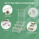 4-tier hanging plant stand with trellis, grid shelf, and wheels for easy mobility, perfect for indoor plant display.