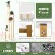 Five-tier indoor metal plant stand with a golden frame and waterproof MDF boards, perfect for corner decoration.