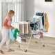 2-level laundry drying rack with height adjustable wings, featuring sturdy metal tubes and practical sock clips for.
