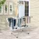 Large foldable clothes drying rack with adjustable height, featuring a tall hanging bar for efficient indoor and.