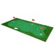 Golf putting green with realistic artificial grass turf, featuring three holes, flags, and a non-slip rubber backing.