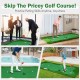 Golf putting green with realistic artificial grass, featuring three holes, suitable for indoor and outdoor practice.