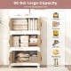 Three-tier stackable storage bins with magnetic doors, 60-gal capacity, ideal for organizing clothes, shoes, and tools.