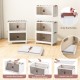 Three-tier stackable storage bins with magnetic doors, lockable casters, and side buckles for versatile organization.