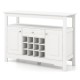White buffet sideboard cabinet with removable wine rack, open shelf, and two side cabinets for versatile storage.