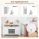 Buffet sideboard cabinet in white with anti-tipping devices, removable wine rack, and stylish modern design for.