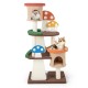 Multicolor 4-in-1 cat tree featuring 2 condos, platforms, and sisal posts for indoor play and rest.