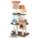 Multicolor 4-in-1 cat tree with 2 condos, platforms, and sisal posts for indoor play and relaxation.