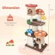 Multicolor 4-in-1 cat tree with 2 condos and platforms, featuring sisal posts and playful mushroom accents for indoor.
