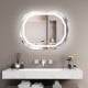 Anti-fog bathroom mirror with 3 color LED lights, shatter-proof surface, and built-in memory function for easy use.