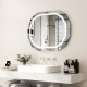 Octagonal anti-fog bathroom mirror with 3 color LED lights, showcasing a sleek design and convenient memory function.