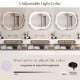 Anti-fog bathroom mirror with 3 adjustable LED light colors and memory function for optimal grooming ambiance.