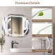 Anti-fog bathroom mirror with LED lights, featuring a high-definition surface and explosion-proof glass for safety.
