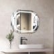 Anti-fog bathroom mirror with 3 color LED lights, featuring a shatter-proof surface and built-in memory function.
