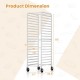 20-tier bun pan speed rack dimensions with lockable rubber wheels, suitable for 18" x 26" pans, ideal for kitchens and.
