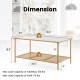 2-Tier Coffee Table with Shelf Center Tea Table with Tempered Glass Top - Gallery View 5 of 10
