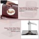 Hydraulic barber chair with high-density sponge cushion and heavy-duty metal base, perfect for hairstylists.