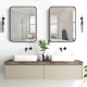 Minimalist 24 x 32 inch wall-mounted rectangle mirror with a matte frame, perfect for modern bathroom decor.